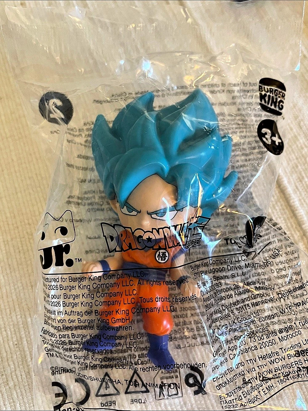 Burger King Dragon Ball Super Saiyan Blue Goku Burger King Toy Blue & Orange
